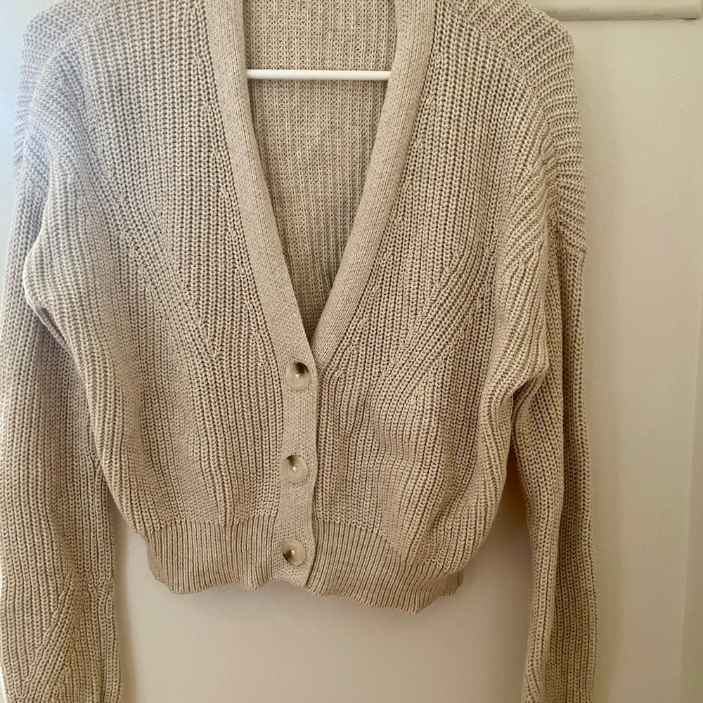 Arizona Jean Co Beige Cardigan Sweater NWOT